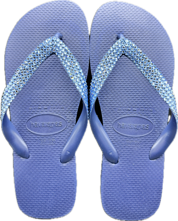 Top Navy Flip Flops | Light Sapphire Crystals