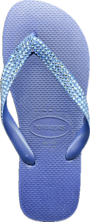 Top Navy Flip Flops | Light Sapphire Crystals