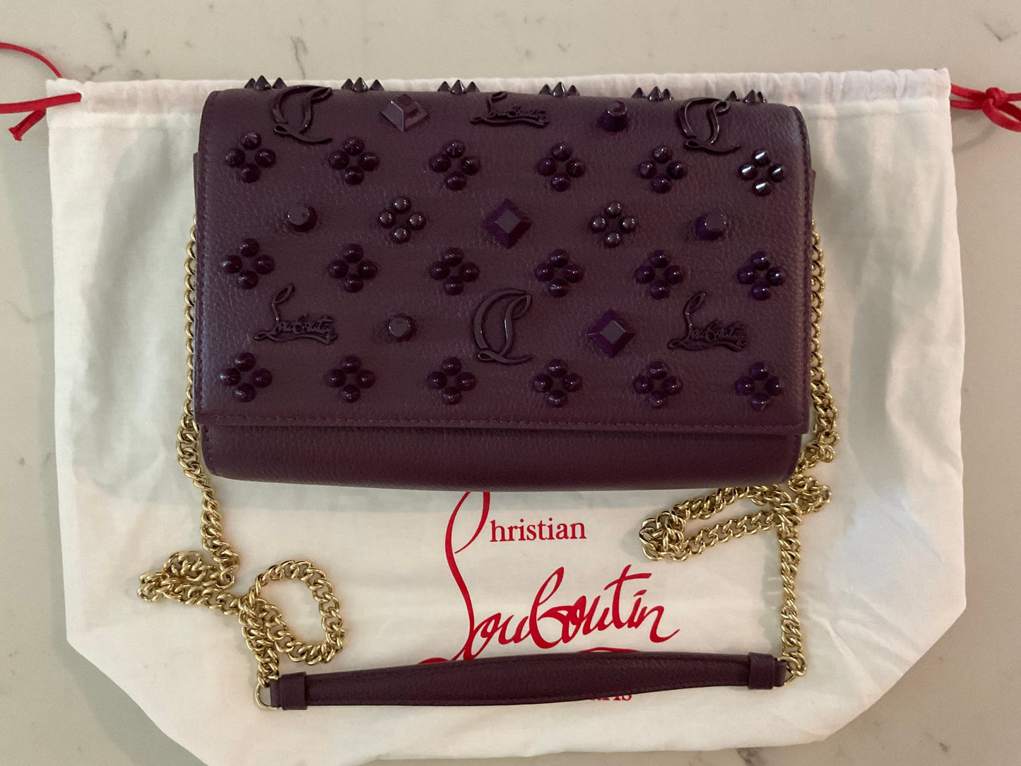 CHRISTIAN LOUBOUTIN Paloma Loubinthesky Spike Wallet on Chain w/ Tags (New)