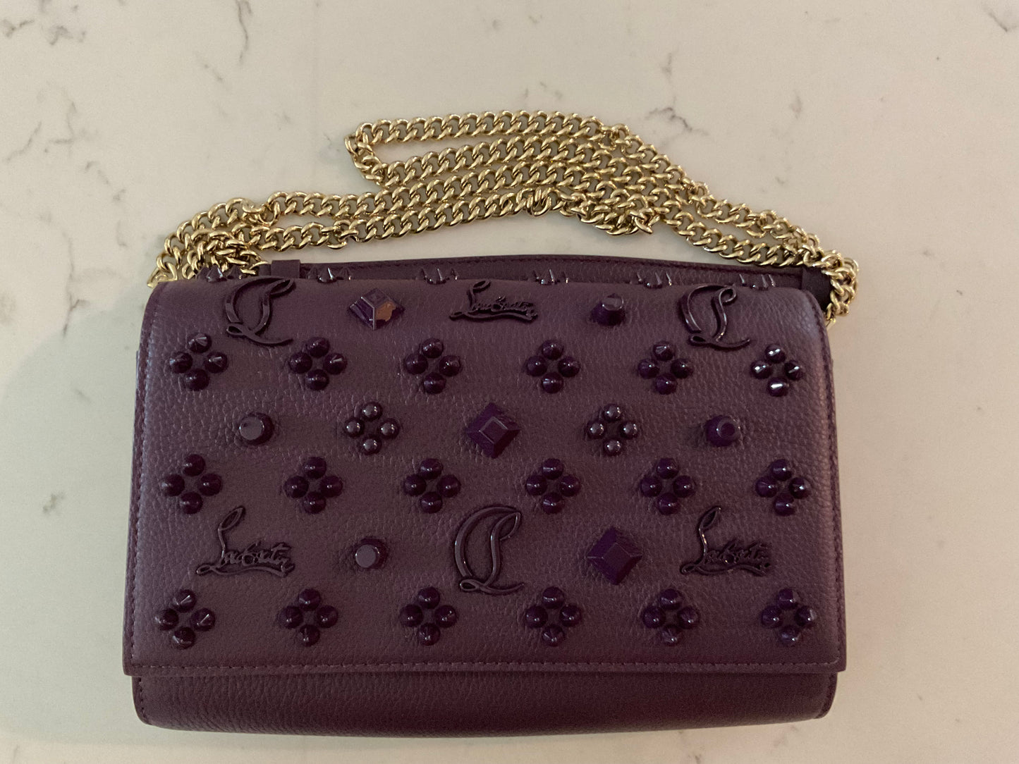 CHRISTIAN LOUBOUTIN Paloma Loubinthesky Spike Wallet on Chain w/ Tags (New)