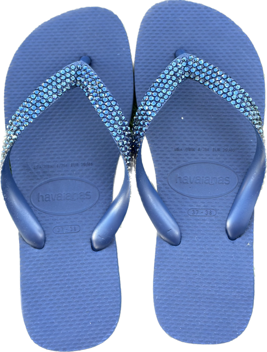 Top Navy Flip Flops | Montana Crystals