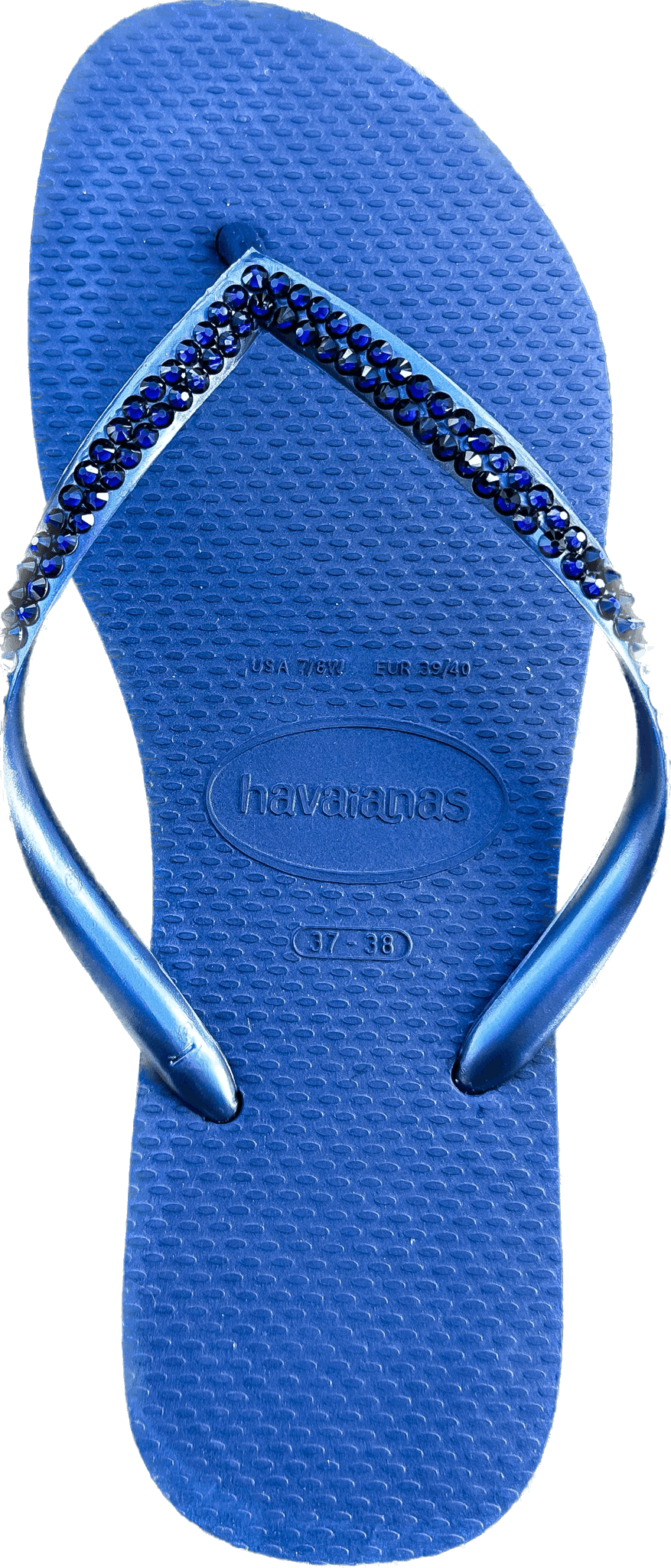 Slim Navy Flip Flops | Dark Indigo Crystals