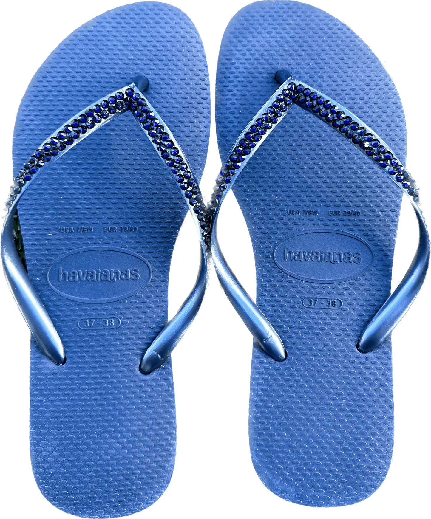 Slim Navy Flip Flops | Dark Indigo Crystals