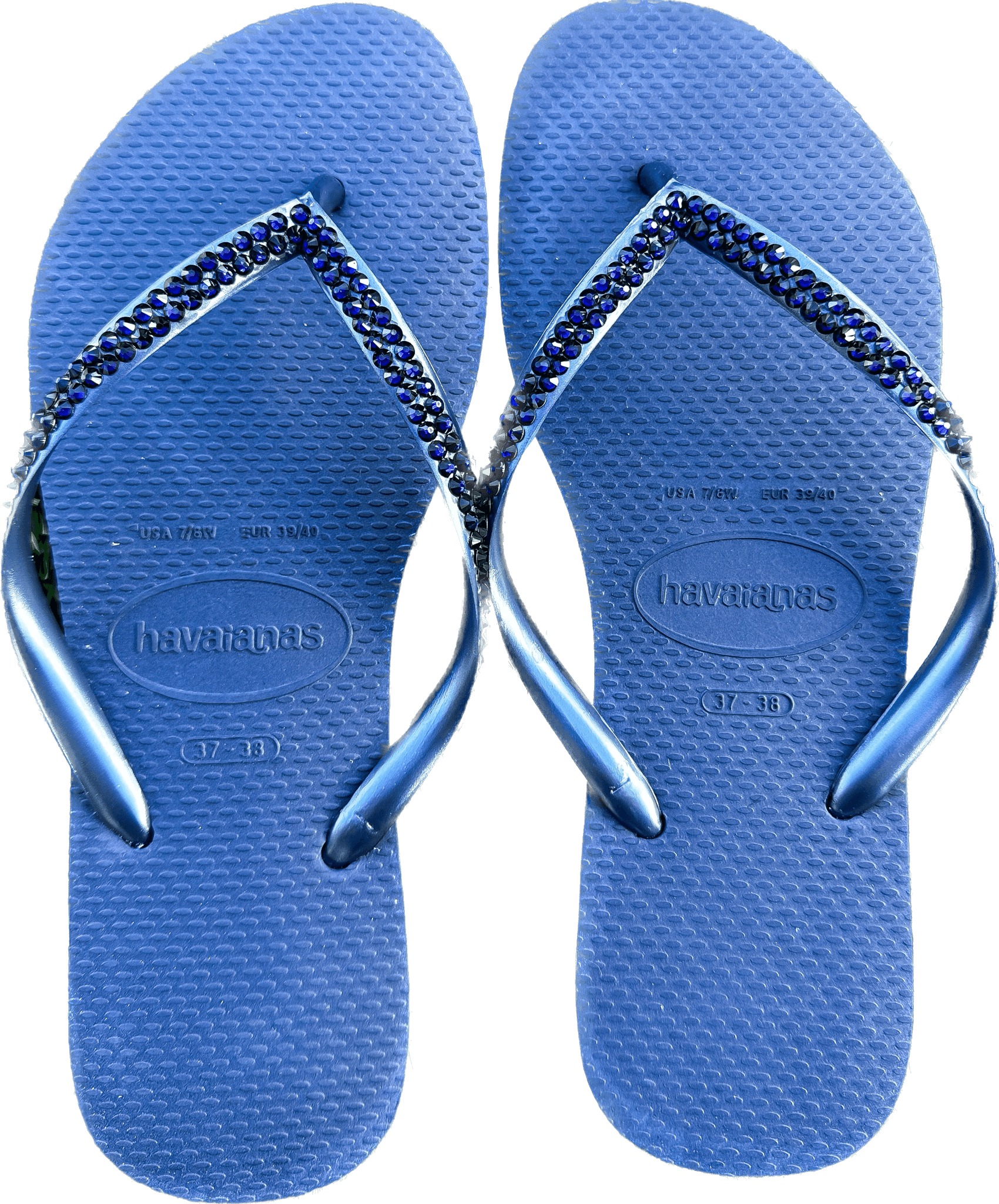 Slim Navy Flip Flops | Dark Indigo Crystals