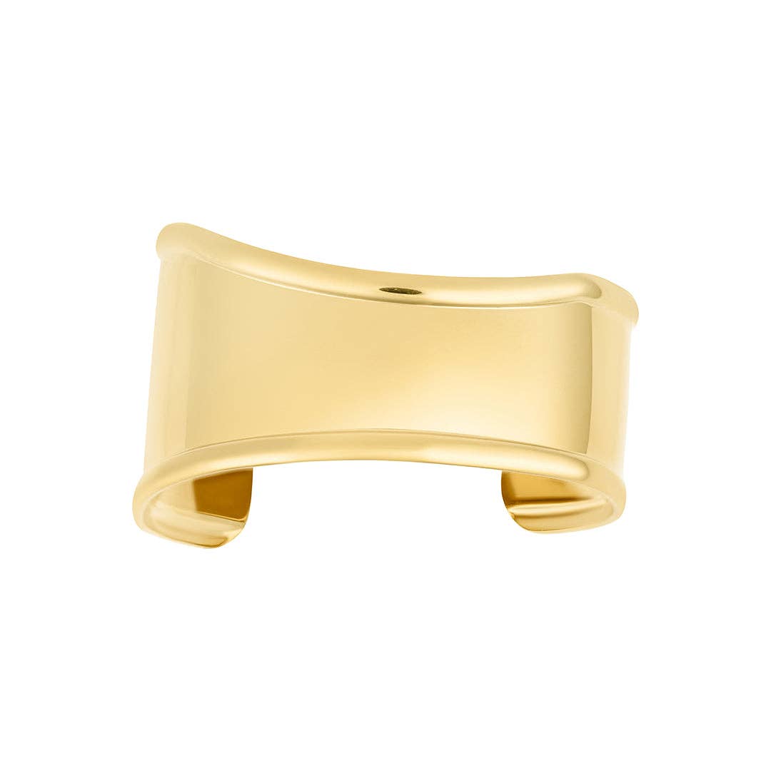 Tarnish Resistant 18k Gold Plated Tall Curve Cuff